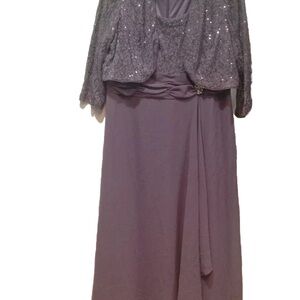 R&M Richards Sequin Lace Skirt Set in Purple